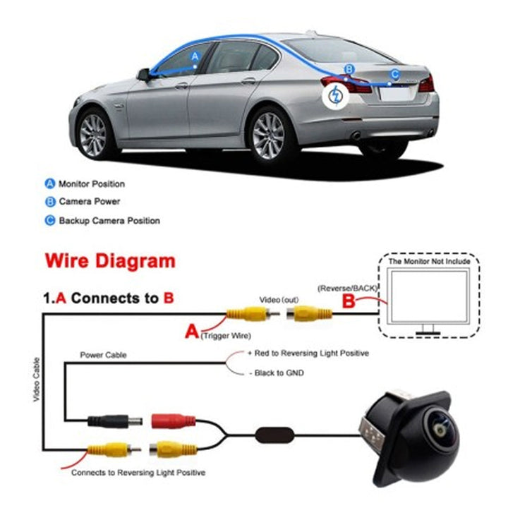 Ultra-Wide 180° Rear View Camera System with 4K CCD Technology and Smart Parking Assist