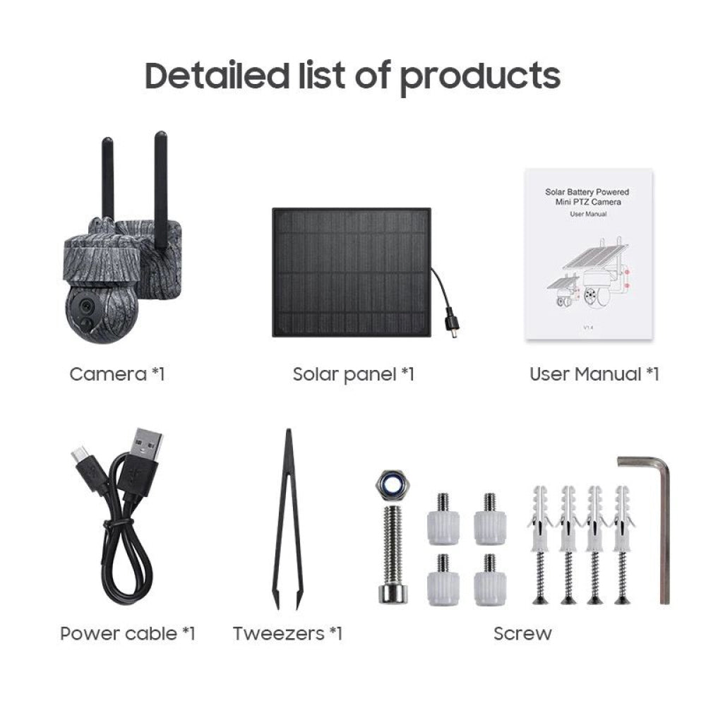 Solar-Powered 4MP Pan-Tilt Wildlife and Property Monitoring Camera with 4G Connectivity