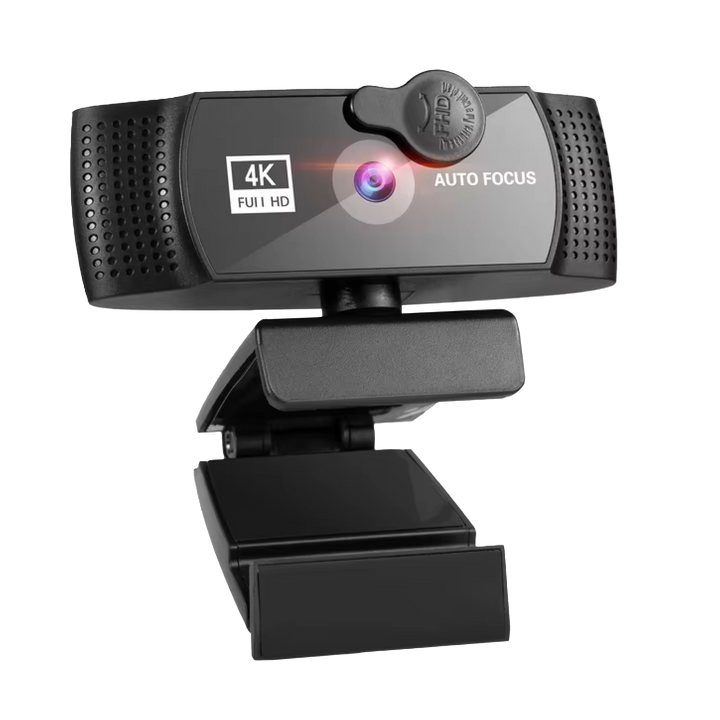 Professional 4K Wide-Angle Webcam with Dual Microphones and Privacy Shutter