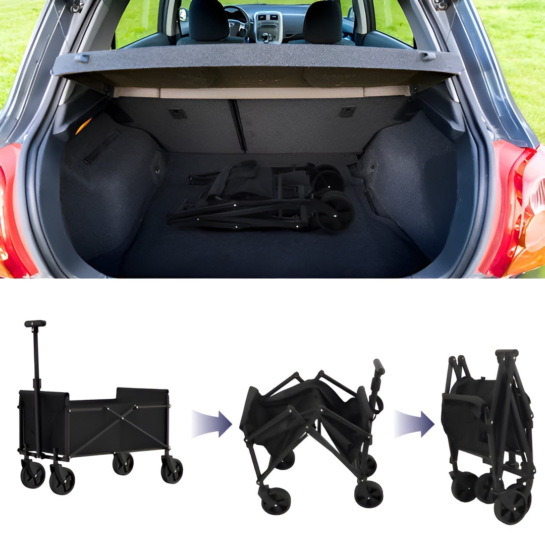 Compact Four-Wheel Folding Cargo Wagon for Shopping and Outdoor Transport