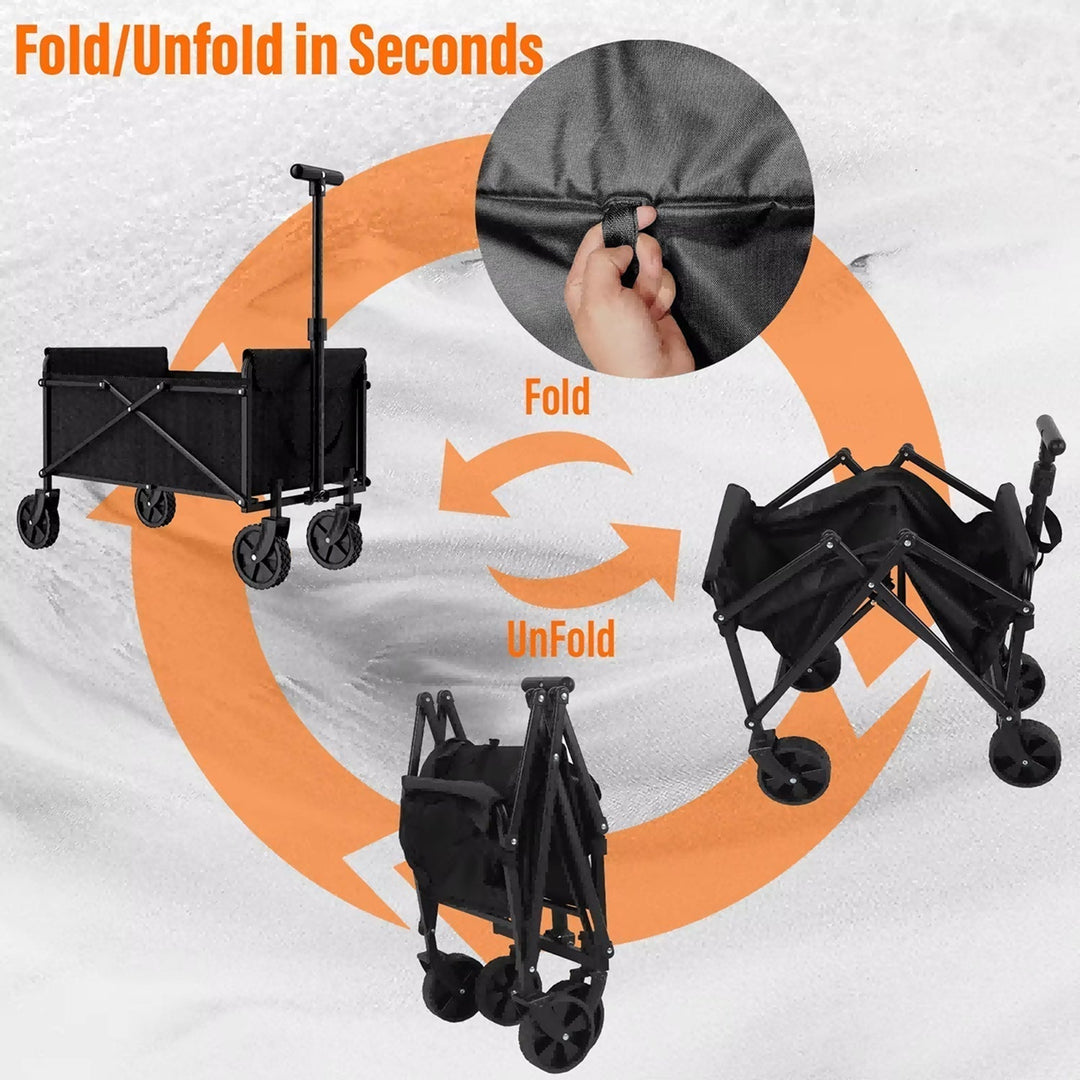 Compact Four-Wheel Folding Cargo Wagon for Shopping and Outdoor Transport