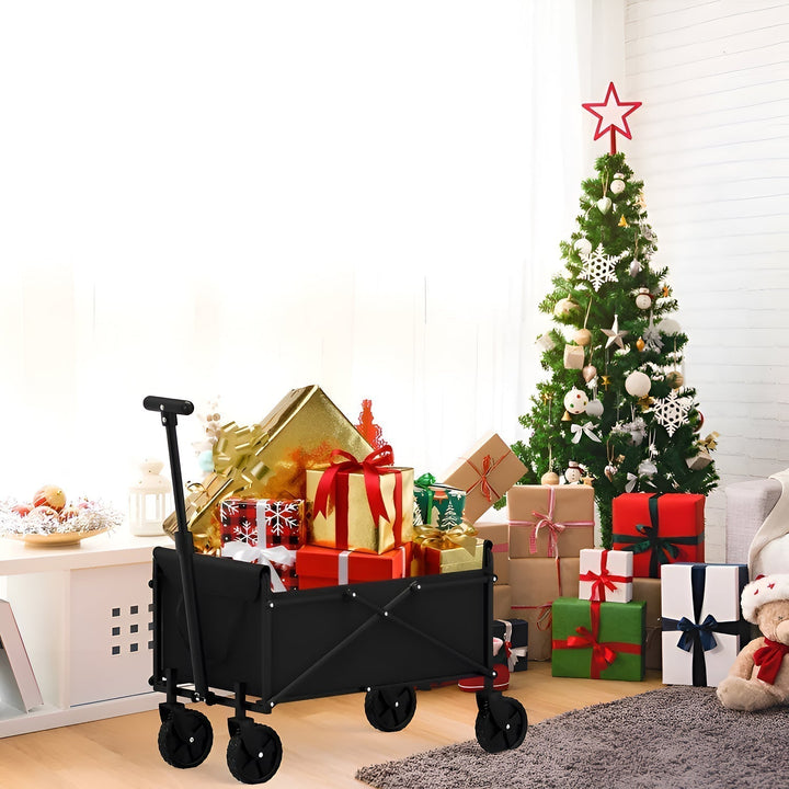 Compact Four-Wheel Folding Cargo Wagon for Shopping and Outdoor Transport