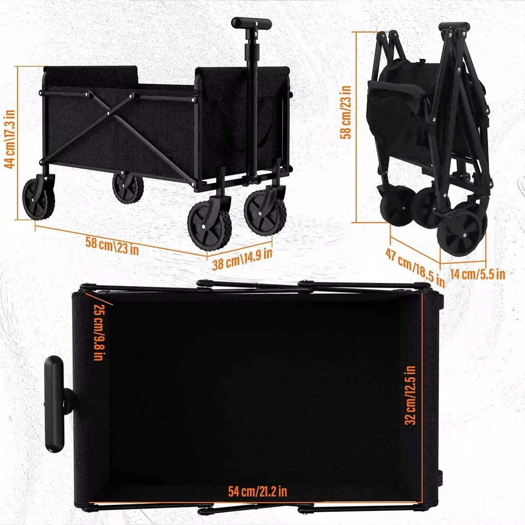 Compact Four-Wheel Folding Cargo Wagon for Shopping and Outdoor Transport