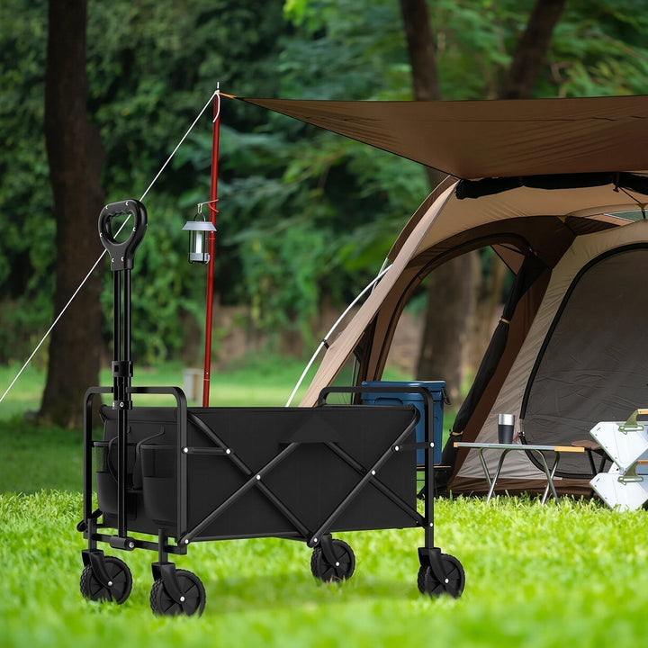 Compact Four-Wheel Folding Cargo Wagon for Shopping and Outdoor Transport