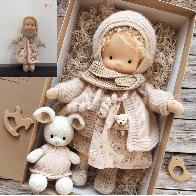 Handcrafted Wool Soft Doll - Natural Materials, Durable Toy