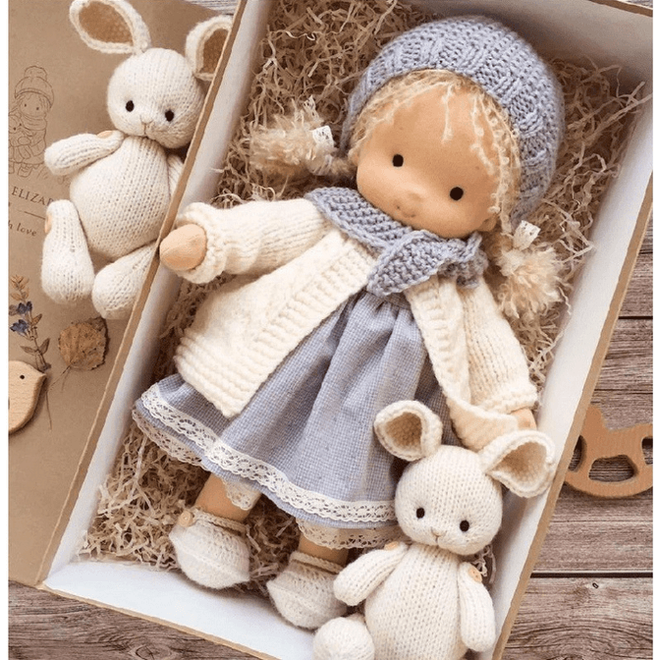 Handcrafted Wool Soft Doll - Natural Materials, Durable Toy