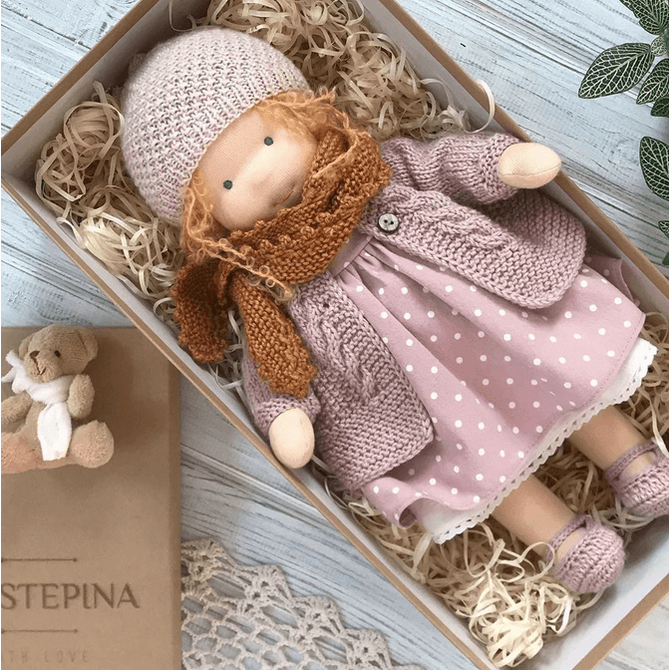 Handcrafted Wool Soft Doll - Natural Materials, Durable Toy