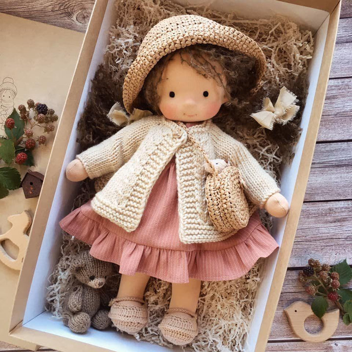 Handcrafted Wool Soft Doll - Natural Materials, Durable Toy