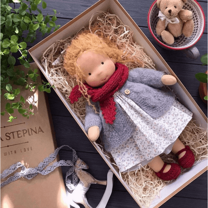 Handcrafted Wool Soft Doll - Natural Materials, Durable Toy