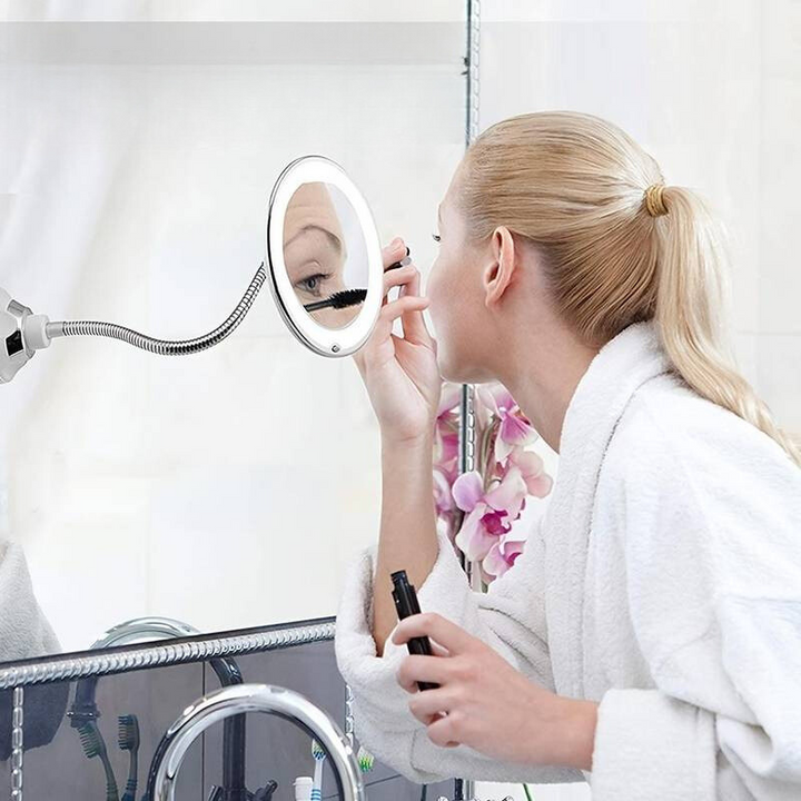 Wall Mirror Adjustable Arm Makeup Grooming 5-Inch