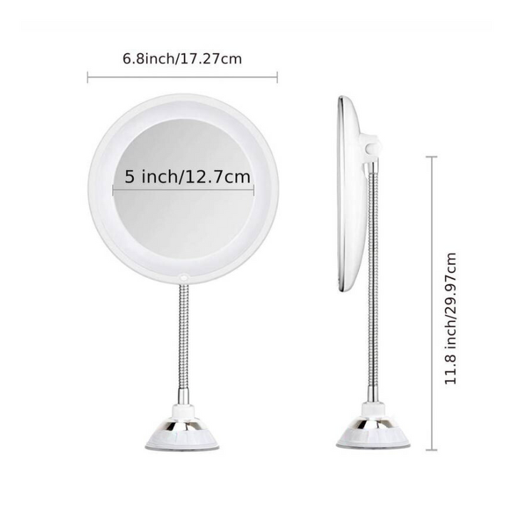 Wall Mirror Adjustable Arm Makeup Grooming 5-Inch
