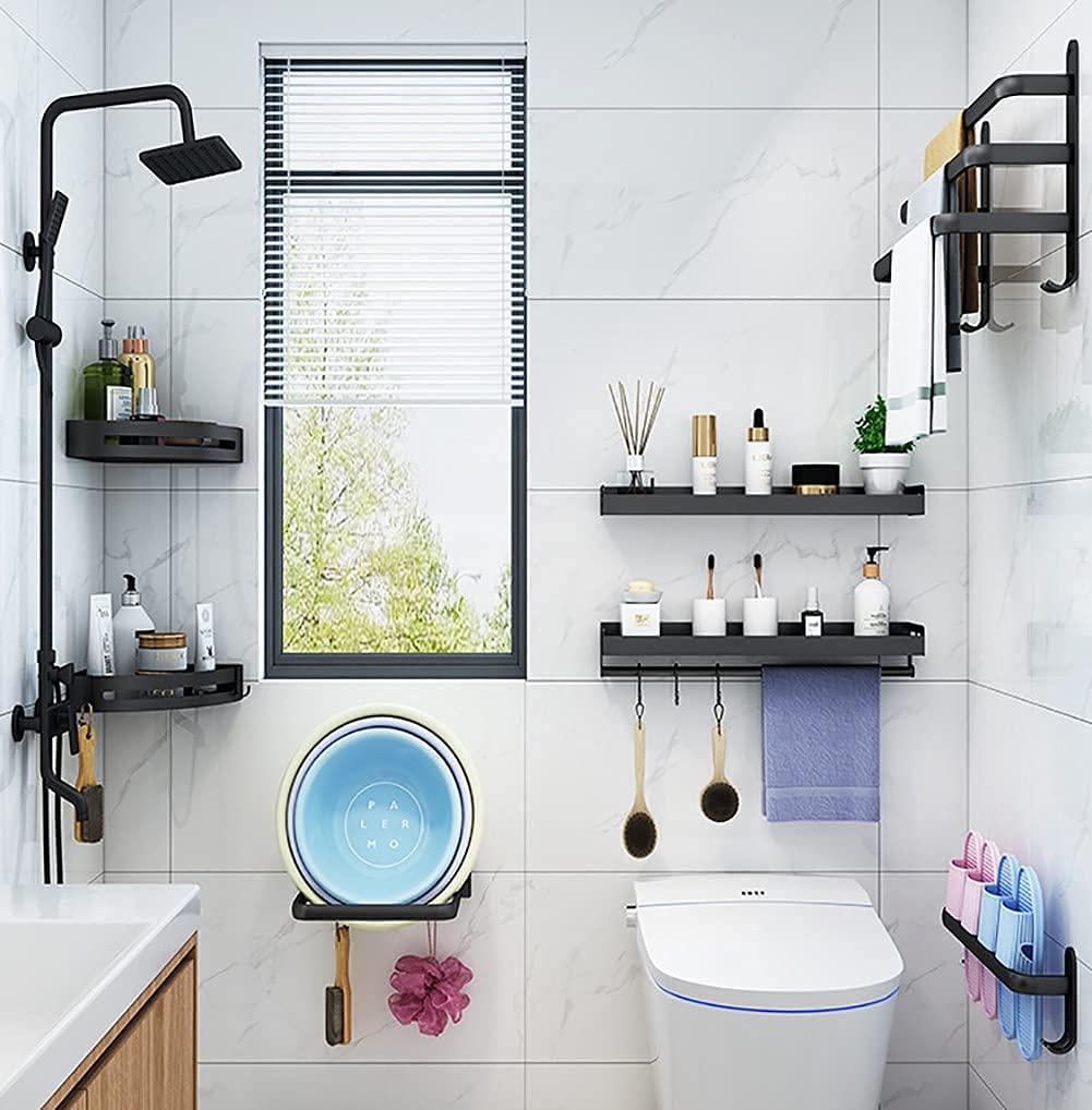 Bathroom Shelf - FlexRack Wall-Mounted Towel Rack