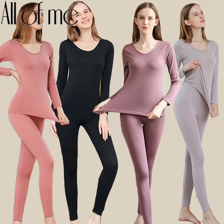 ThermaLuxe Women's Thermal Base Layer Set with Mock Neck & Pants