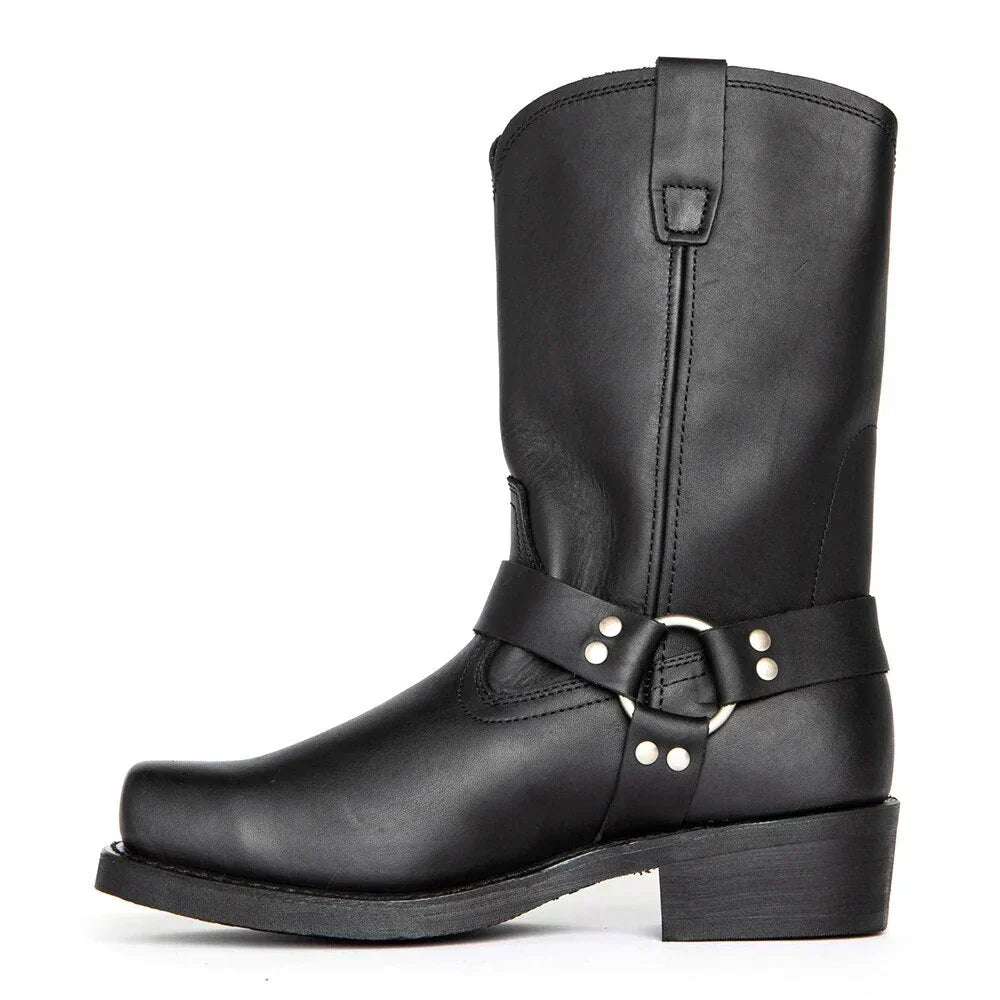 Waterproof Men's Cowboy Boots - Stylish Leather