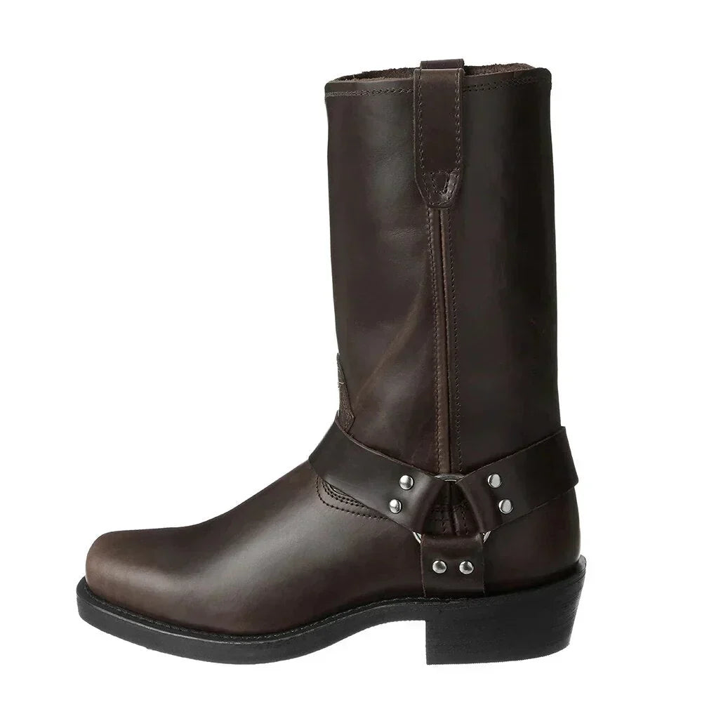 Waterproof Men's Cowboy Boots - Stylish Leather