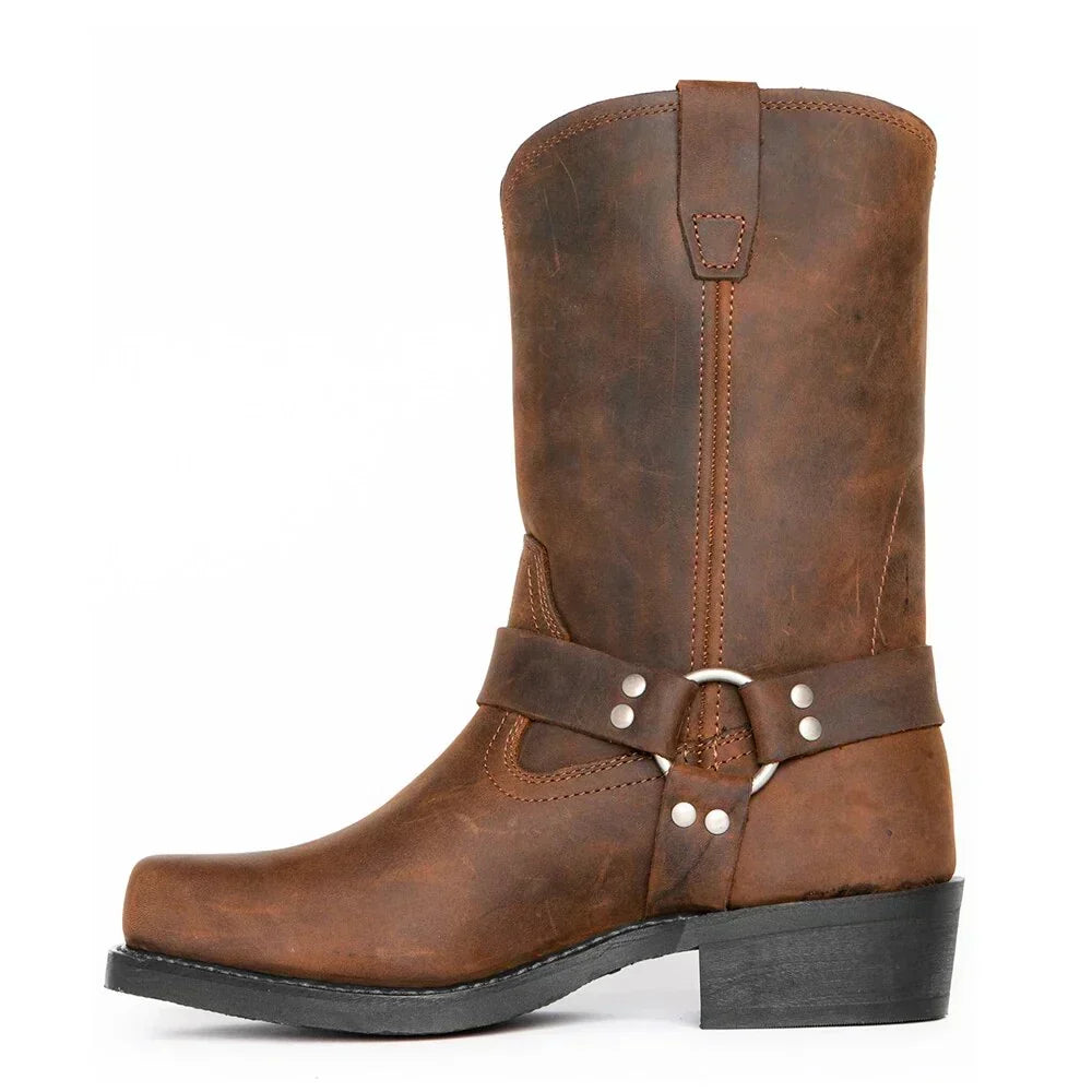 Waterproof Men's Cowboy Boots - Stylish Leather