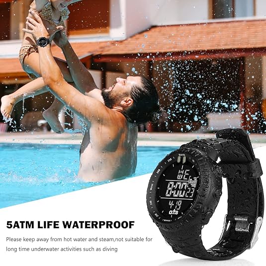 SummitEdge Men's Waterproof Digital Tactical Sports Watch with LED