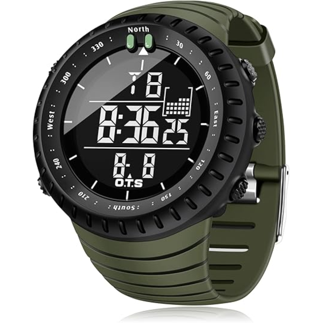 SummitEdge Men's Waterproof Digital Tactical Sports Watch with LED