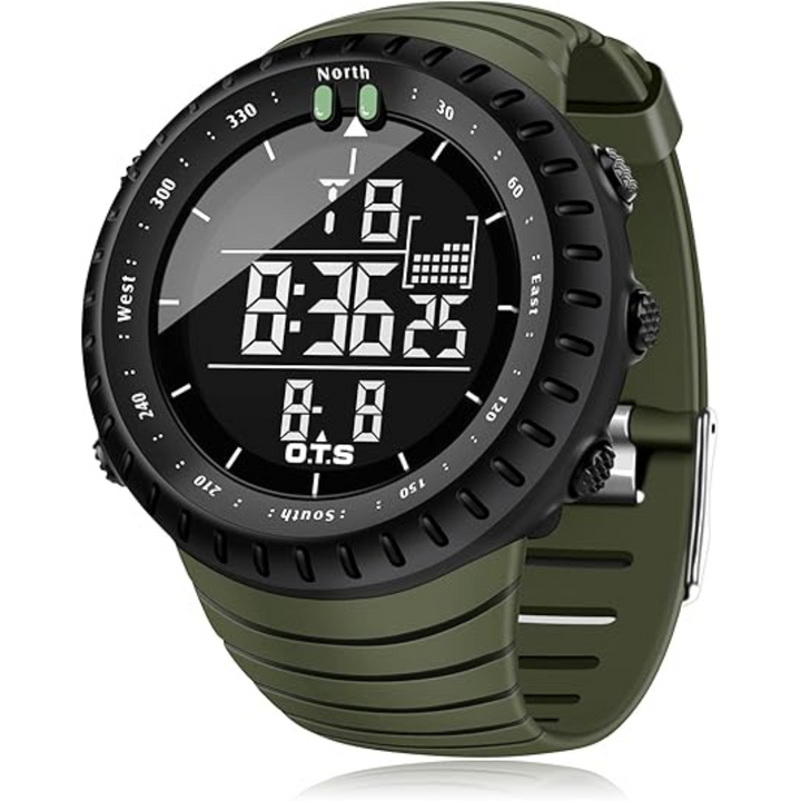 SummitEdge Men's Waterproof Digital Tactical Sports Watch with LED
