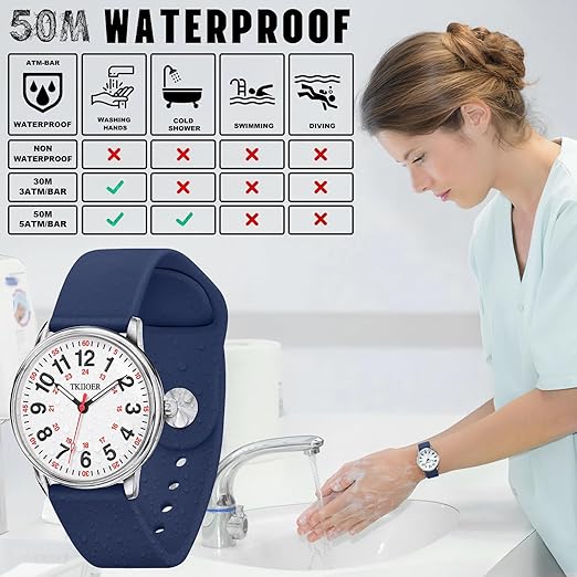 Professional Waterproof Medical Watch with Luminous Dial