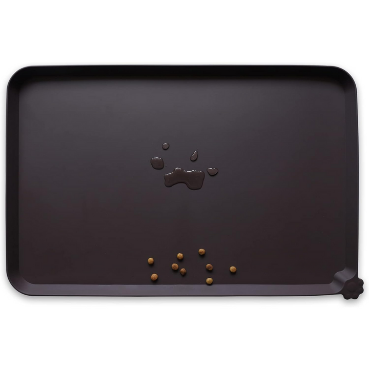 Spillproof Pet Feeding Mat with Raised Edges - Waterproof Floor Protection