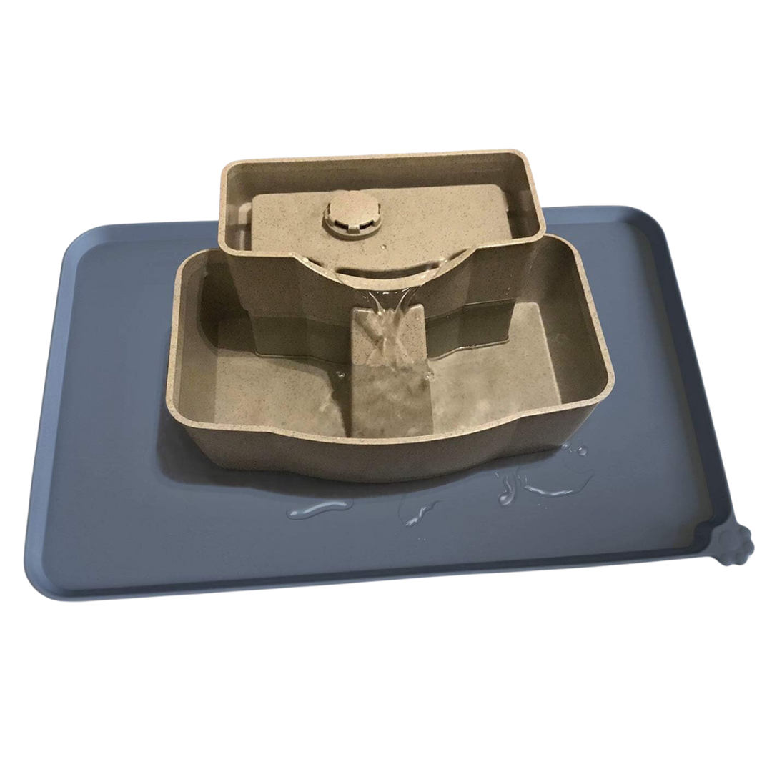 Spillproof Pet Feeding Mat with Raised Edges - Waterproof Floor Protection