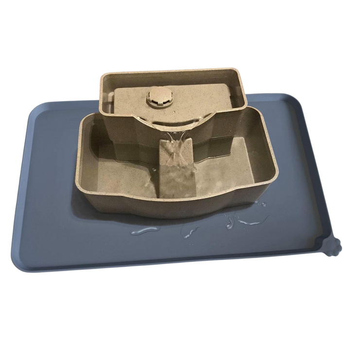 Spillproof Pet Feeding Mat with Raised Edges - Waterproof Floor Protection