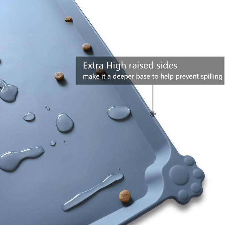 Spillproof Pet Feeding Mat with Raised Edges - Waterproof Floor Protection