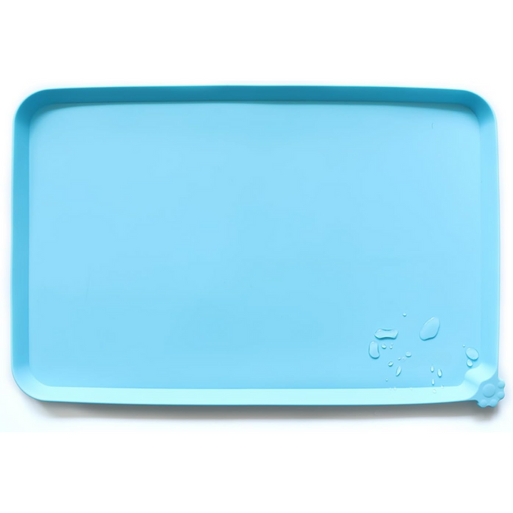 Spillproof Pet Feeding Mat with Raised Edges - Waterproof Floor Protection