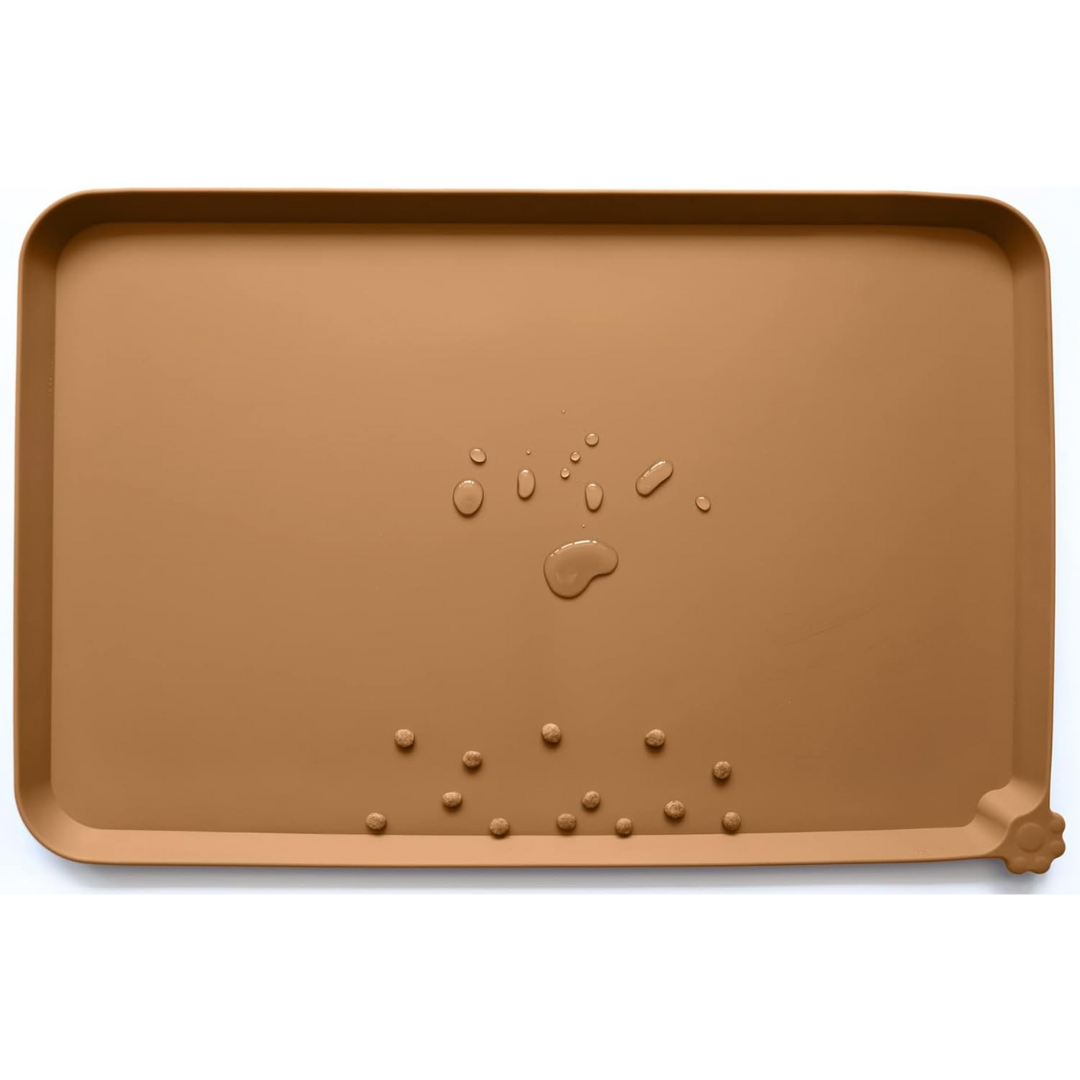 Spillproof Pet Feeding Mat with Raised Edges - Waterproof Floor Protection