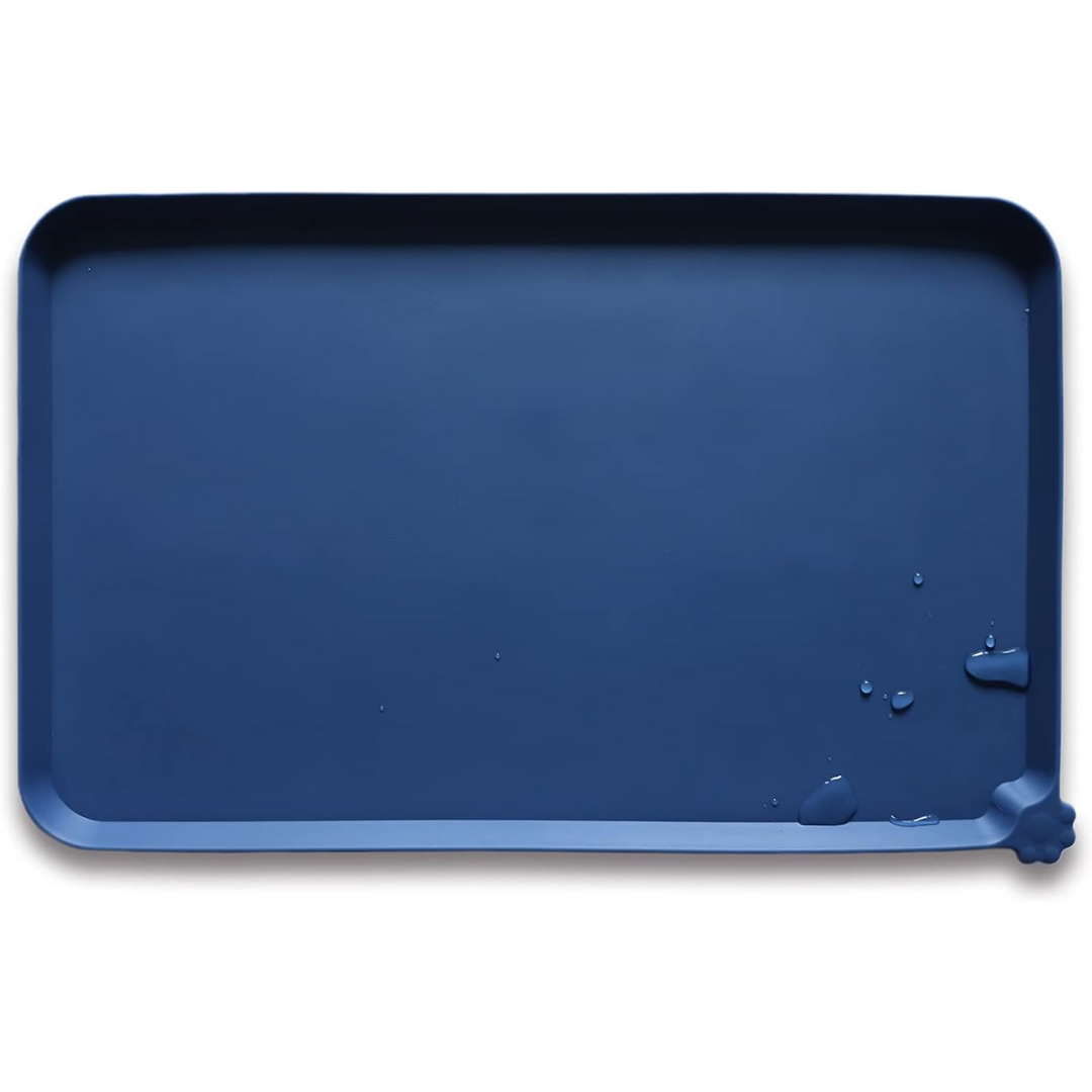 Spillproof Pet Feeding Mat with Raised Edges - Waterproof Floor Protection