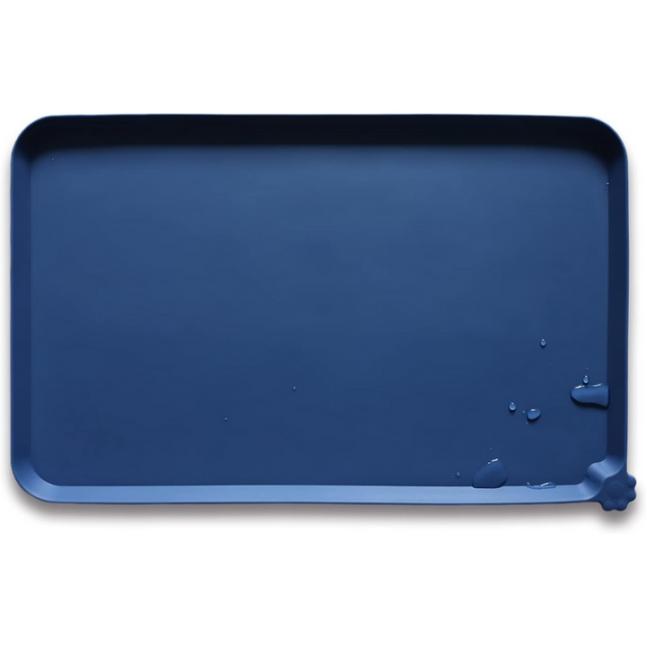 Spillproof Pet Feeding Mat with Raised Edges - Waterproof Floor Protection