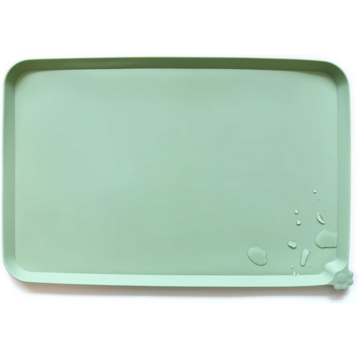 Spillproof Pet Feeding Mat with Raised Edges - Waterproof Floor Protection