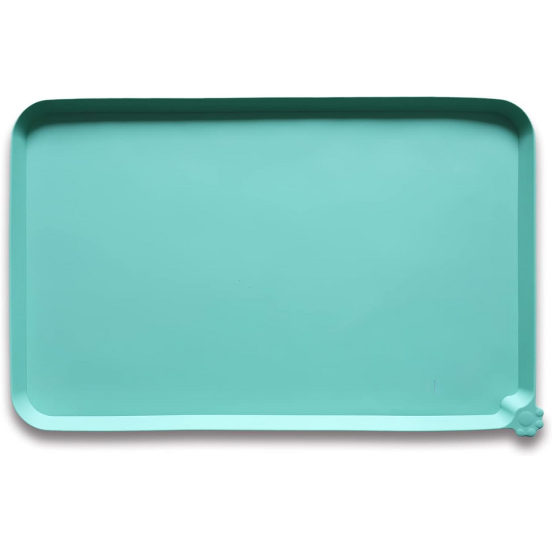 Spillproof Pet Feeding Mat with Raised Edges - Waterproof Floor Protection