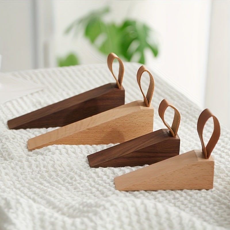 Wooden Door Stopper Minimalist Scandinavian Design Non-Slip Wedge