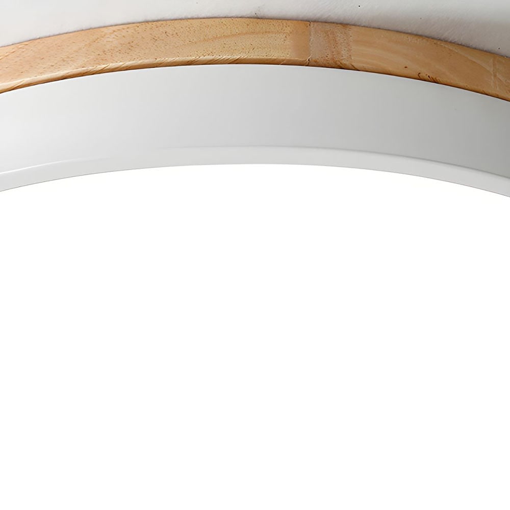 Wooden Flush Ceiling Living Room Modern Round Design