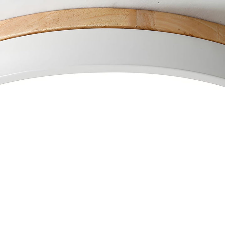 Wooden Flush Ceiling Living Room Modern Round Design