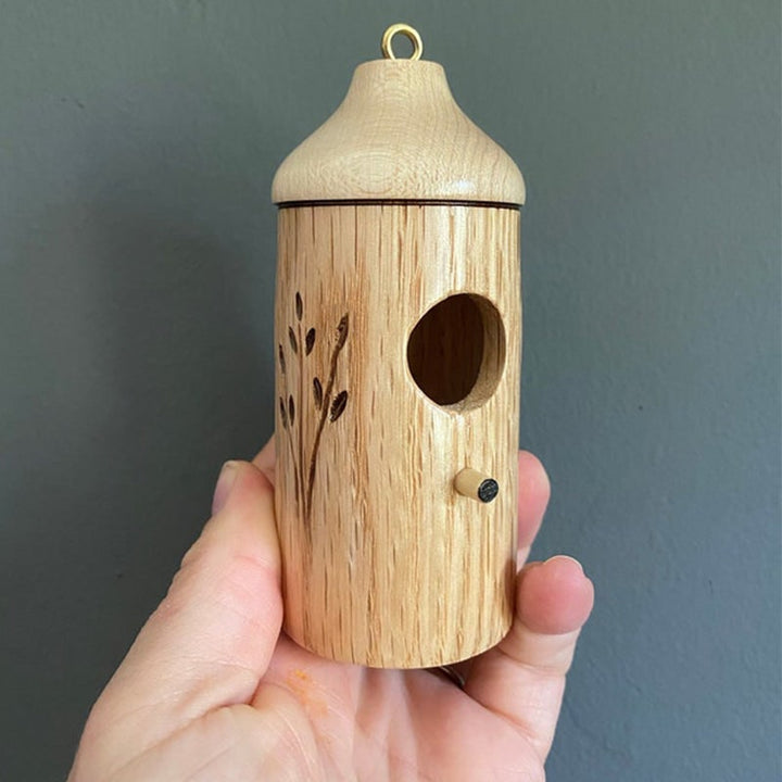 Wooden Hummingbird House Garden Decor Handcrafted Natural Design