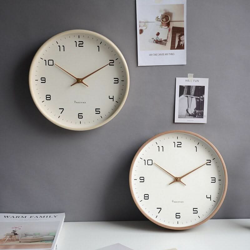Silent Scandinavian Wooden Wall Clock - 30cm Minimalist Design