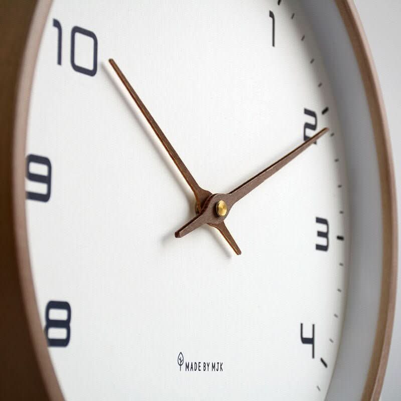 Silent Scandinavian Wooden Wall Clock - 30cm Minimalist Design