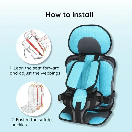 Compact Travel Booster Seat with Safety Harness - Portable & Foldable