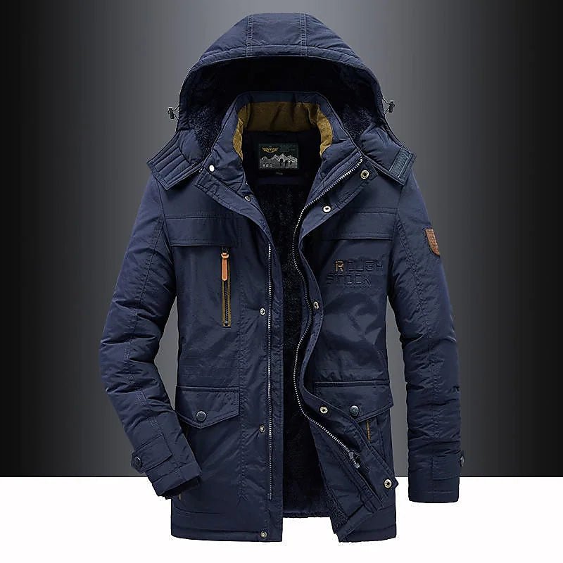 Admire | Mid-Length Hooded Parka with Zip Closure for Men | Ideal for Winter